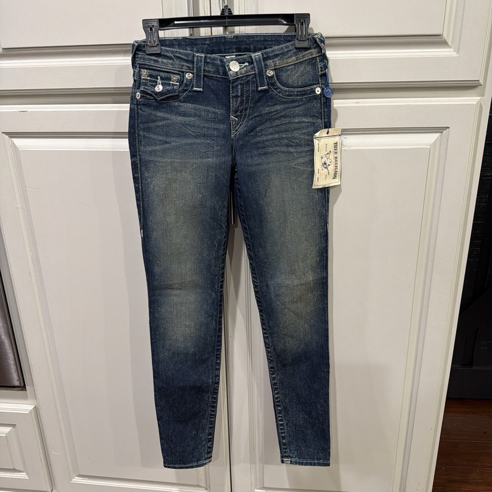 True Religion Women's Dark Indigo Skinny Jeans